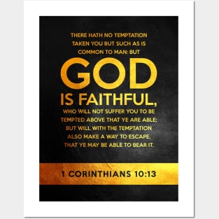 1 Corinthians 10:13 Bible Verse Wall Art Posters and Art